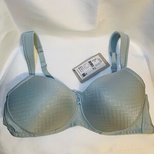 NWT Amoena Cara Padded Wire Free Masectotomy Bra size 44A Dark Mint Green
